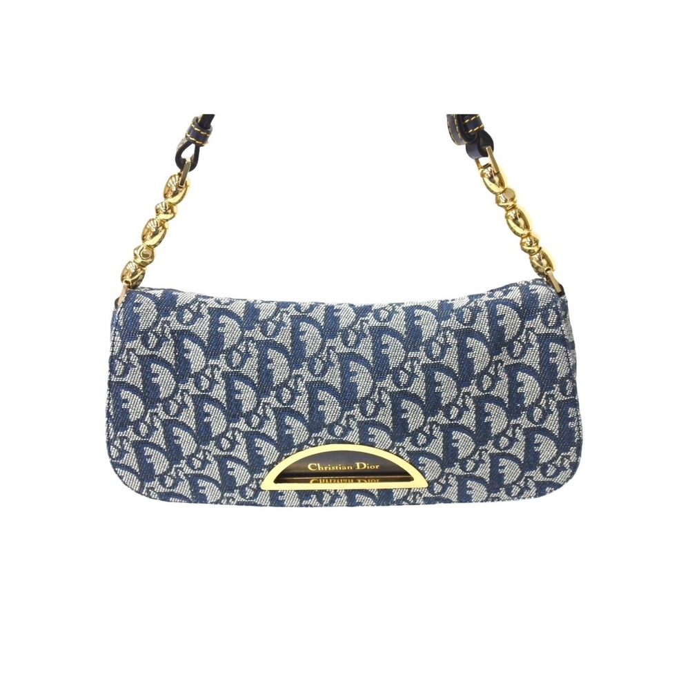 Christian Dior Marispearl Shoulder Bag Navy Blue Logo Canvas - Picture 2 of 8